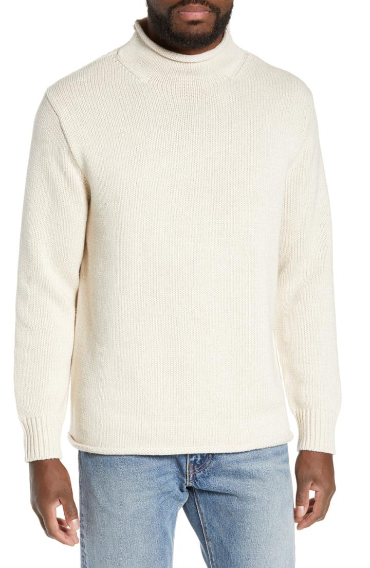 Men's J.crew 1988 Rollneck(tm) Cotton Sweater - Beige