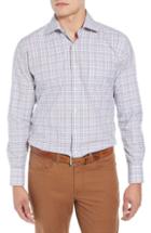 Men's Peter Millar Whittier Heights Check Sport Shirt, Size - Purple