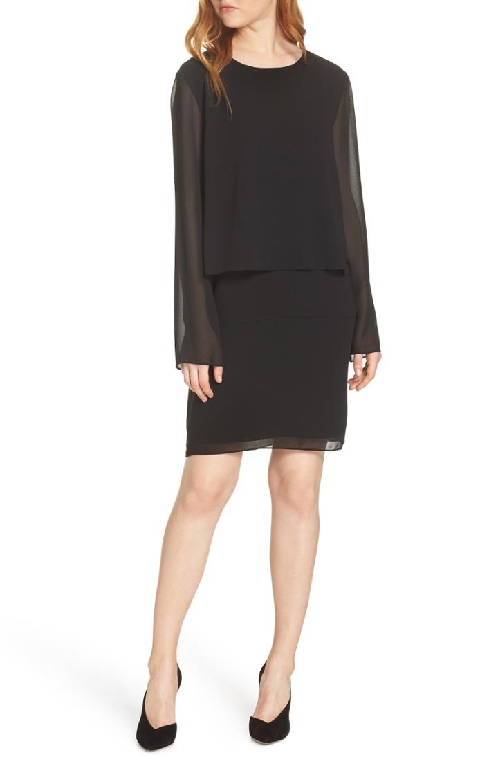 Women's Charles Henry Layered Popover Chiffon Dress