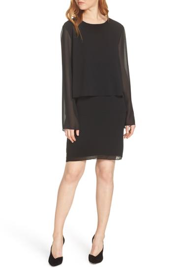 Women's Charles Henry Layered Popover Chiffon Dress
