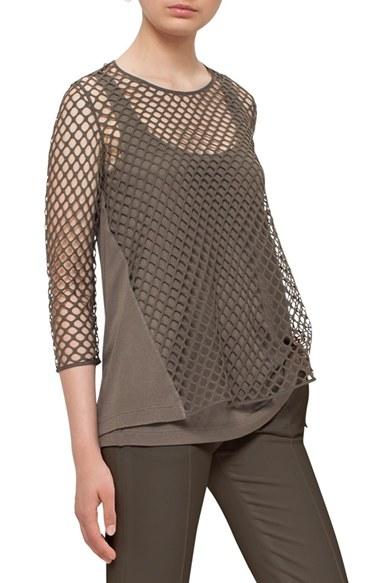 Women's Akris Punto Stretch Cotton Mesh Top