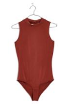Women's Madewell Mock Neck Tank Bodysuit - Orange