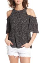 Women's Bp. Print Cold Shoulder Top, Size - Black