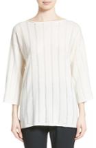 Women's Fabiana Filippi Knit Stripe Cashmere Sweater Us / 40 It - Ivory