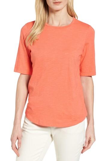 Women's Eileen Fisher Crewneck Tee, Size - Orange