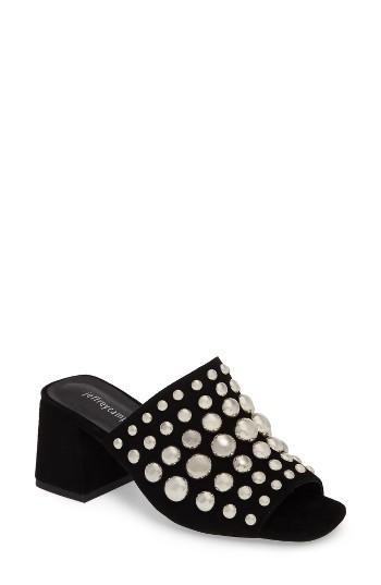 Women's Jeffrey Campbell Perpetua Dome Stud Open-toe Mule .5 M - Black