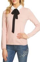 Women's Cece Scalloped Tie Collar Sweater - Pink