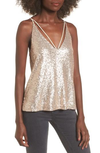 Women's Lost + Wander Haute Matte Sequin Camisole - Metallic
