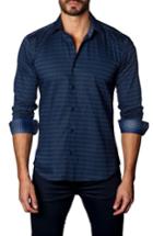 Men's Jared Lang Trim Fit Zigzag Sport Shirt - Blue