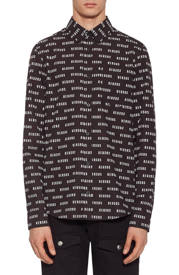 Men's Versus Versace Logo Print Woven Shirt