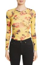 Women's Molly Goddard Spike Floral Mesh Top Us / 10 Uk - Yellow
