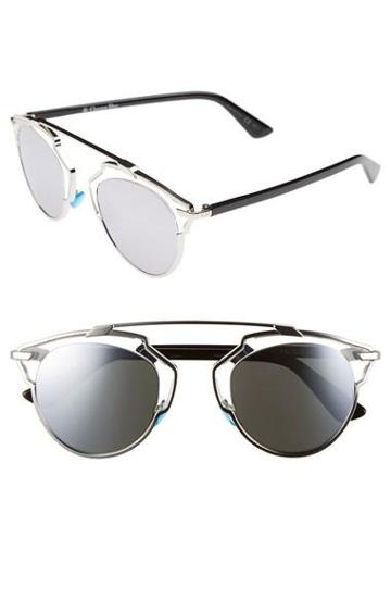 Dior 'so Real' 48mm Sunglasses Palladium/ Crystal
