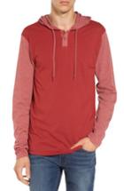 Men's Rvca Pick Up Hooded Henley Sweatshirt, Size - Red