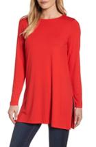 Petite Women's Eileen Fisher Jersey Tunic, Size P - Red