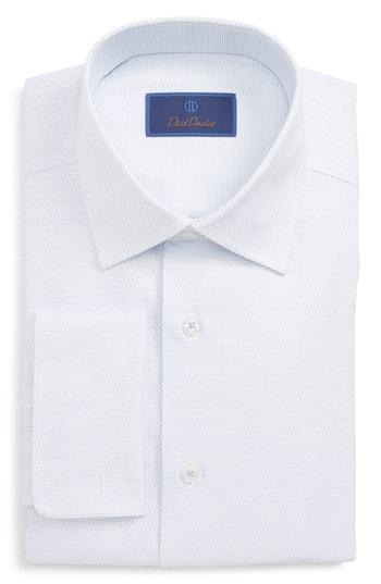 Men's David Donahue Regular Fit Print Dress Shirt - 32/33 - White