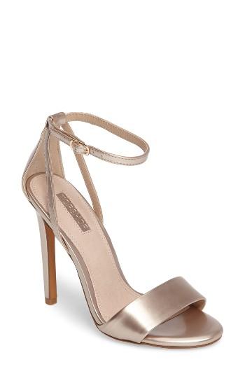 Women's Topshop Raphael New Genuine Calf Hair Sandal .5us / 37eu - Metallic