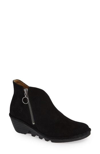 Women's Fly London Poro Wedge Bootie .5-8us / 38eu - Black