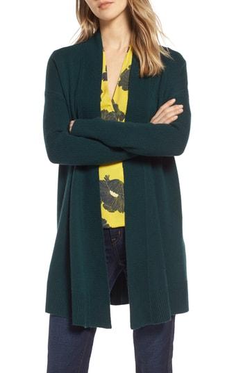 Women's Halogen Open Front Drape Cardigan /small - Green
