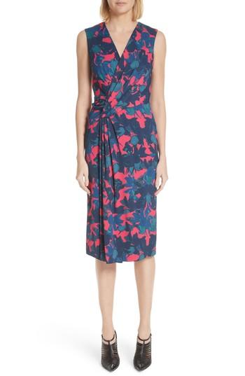 Women's Jason Wu Fruit Print Wrap Front Crepe Dress - Blue