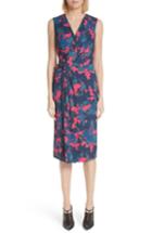 Women's Jason Wu Fruit Print Wrap Front Crepe Dress - Blue