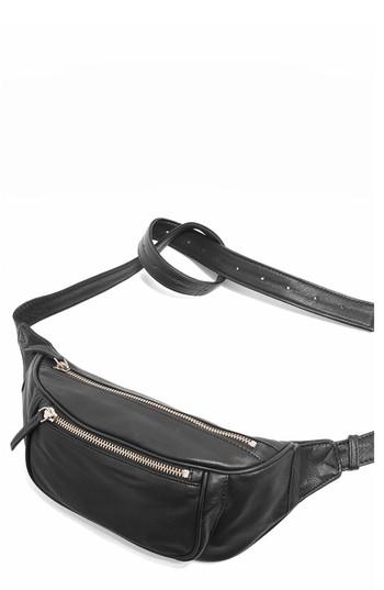 Topshop Leather Bumbag - Black