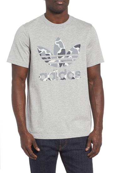 Men's Adidas Originals Camo Trefoil T-shirt - Grey