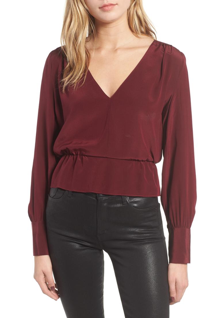 Women's 7 For All Mankind Deep V-neck Peplum Top - Purple