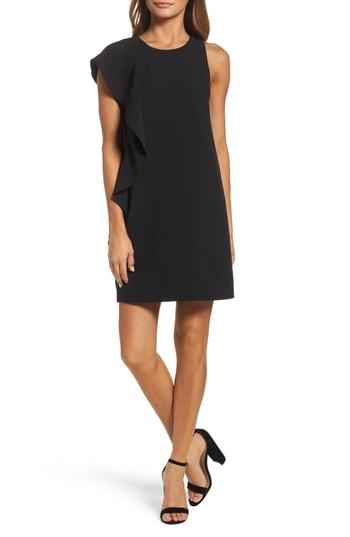 Women's Chelsea28 Asymmetrical Ruffle Shift Dress (similar To 12w-14w) - Black