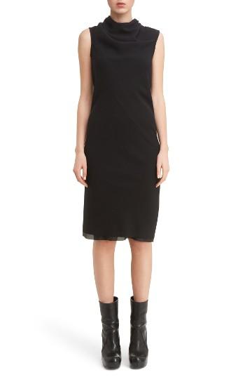 Women's Rick Owens Drape Neck Dress Us / 38 It - Black