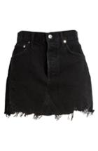 Women's Agolde Quinn Denim Miniskirt - Black