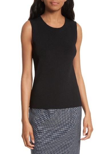 Women's Boss Fedelia Rib Knit Shell - Black