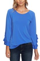 Women's Cece Ruffle Bell Sleeve Top - Blue