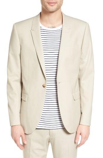 Men's Topman Skinny Fit Suit Jacket - Beige