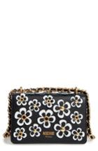 Moschino Flowery Flap Leather Shoulder Bag -