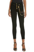Women's Veronica Beard Debbie 10 Chain Belt High Waist Skinny Jeans - Black