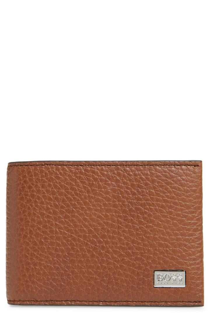 Men's Boss Crosstown 6-card Leather Wallet - Brown