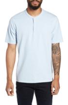 Men's Vince Regular Fit Garment Dye Short Sleeve Henley - Blue