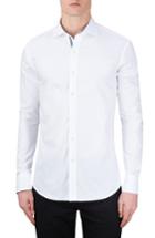 Men's Bugatchi Classic Fit Geo Pattern Sport Shirt, Size - White