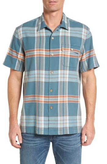 Men's Tommy Bahama All About The Plaid Standard Fit Camp Shirt - Green