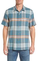 Men's Tommy Bahama All About The Plaid Standard Fit Camp Shirt - Green