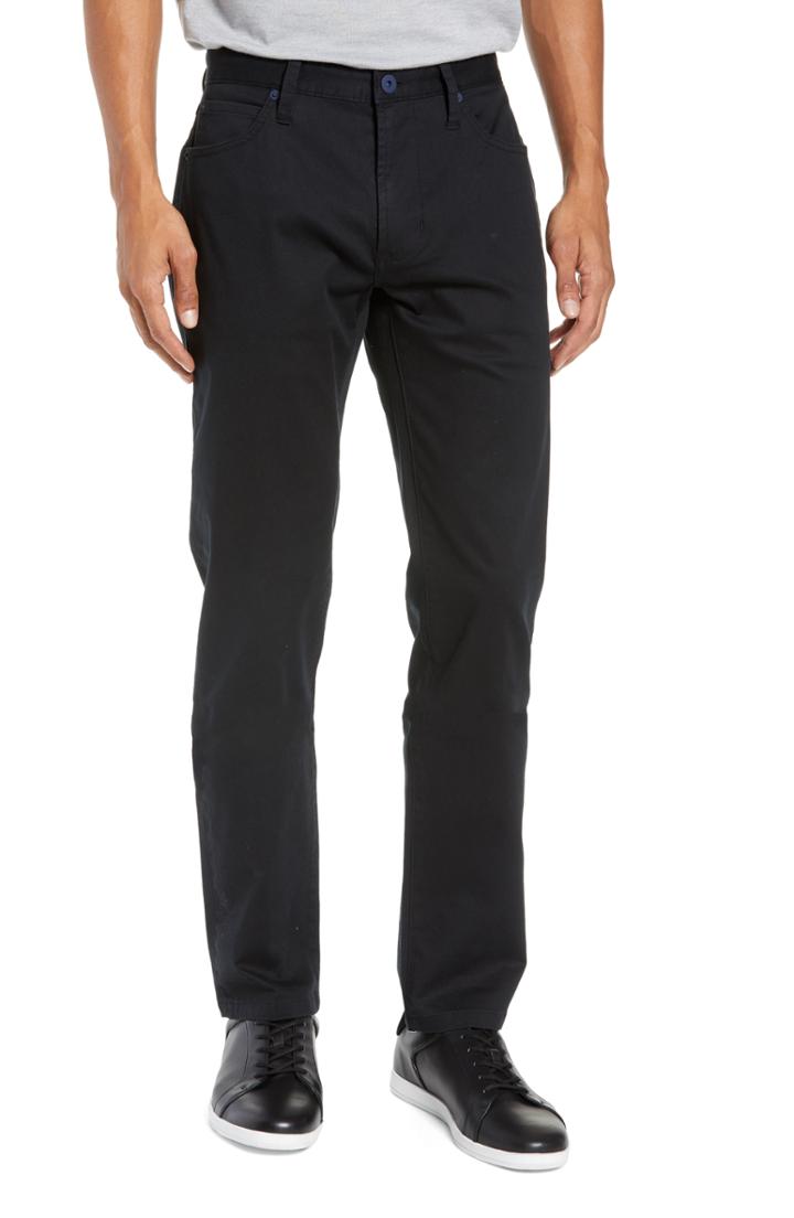 Men's Zachary Prell Wells Regular Fit Bedford Cord Pants - Black