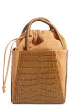 Trademark Dorthea Croc Textured Leather Box Bag - Yellow