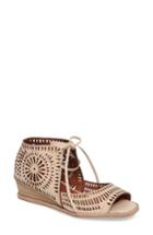 Women's Jeffrey Campbell Rayos Perforated Wedge Sandal .5 M - Beige