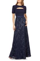 Women's Kay Unger Cutout Sequin Evening Gown - Blue