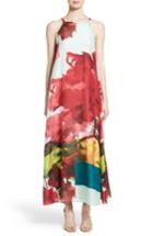 Women's Lafayette 148 New York Leonissa Print Silk Maxi Dress - Red