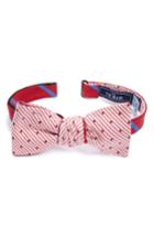 Men's The Tie Bar Spring Break Reversible Silk & Linen Bow Tie, Size - Red