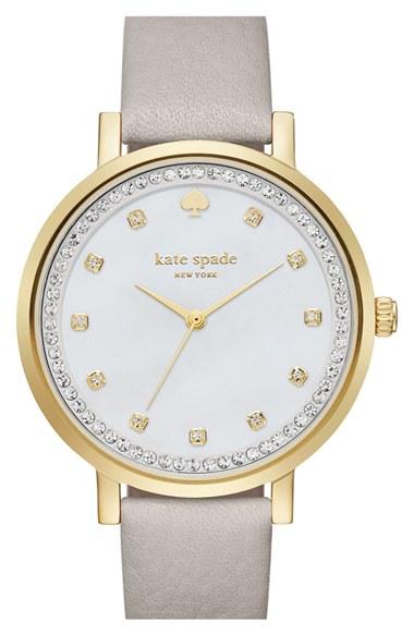 Women's Kate Spade New York 'monterrey' Leather Strap Watch, 34mm
