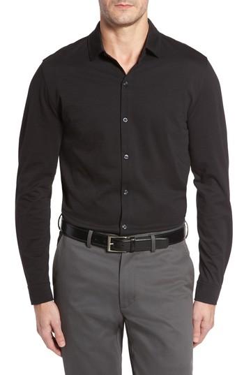 Men's Robert Barakett Atwood Knit Sport Shirt - Black