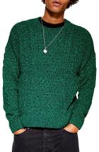 Men's Topman Marl Cable Knit Sweater