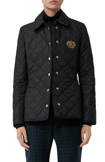 Women's Burberry Franwell Diamond Quilted Jacket - Black